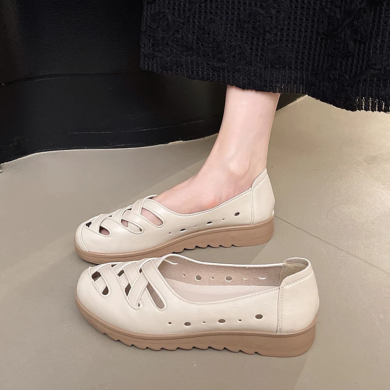 Street Popular Ladies Loafers Wear Resistant Breathable Outer Layer, Soft Sole for Daily Leisure Casual Activities