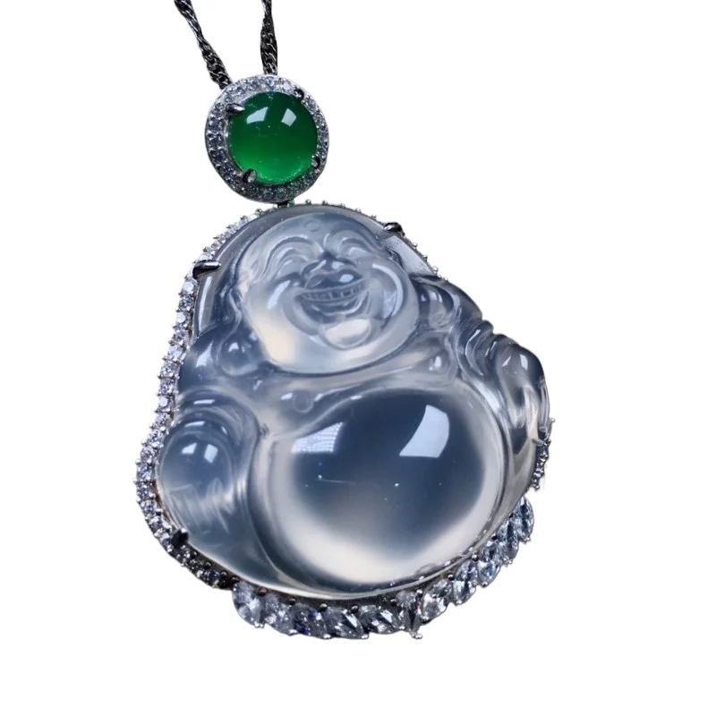 Ice Seed High Ice White Jade Pulp Buddha Pendant Pendant