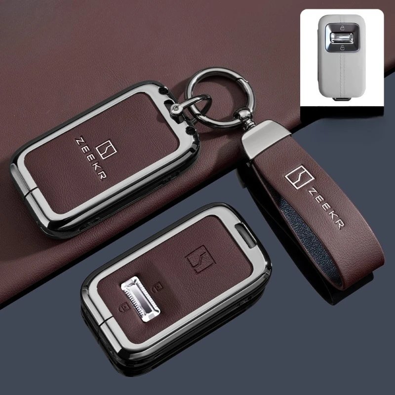 

Premium Zinc Alloy Key Cover Case for Zeekr 9X (2025) - Protective Key Fob Shell Key Bag Chain
