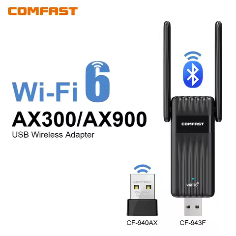 COMFAST 300-900M WiFi 6 BT 5.3 USB Adapter Dual Band 2.4/5G RTL8851BU Wireless Free Drive Network Card For Laptop PC Win 10/11