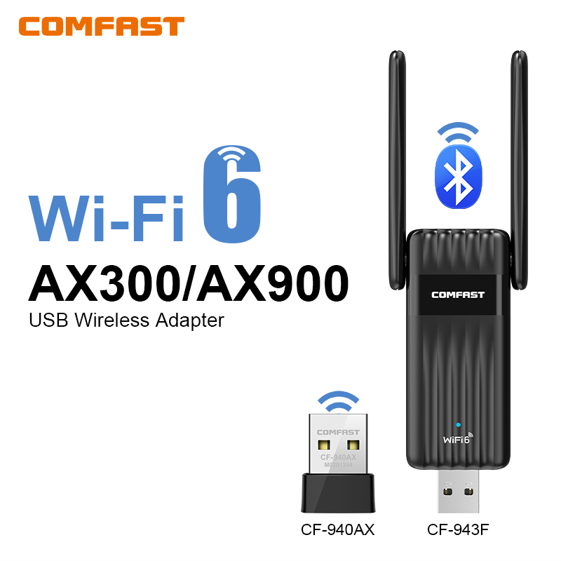  COMFAST 300-900M WiFi 6 BT 5.3 USB Adapter Dual Band 2.4/5G RTL8851BU Wireless Free Drive Network Card For Laptop PC Win 10/11 