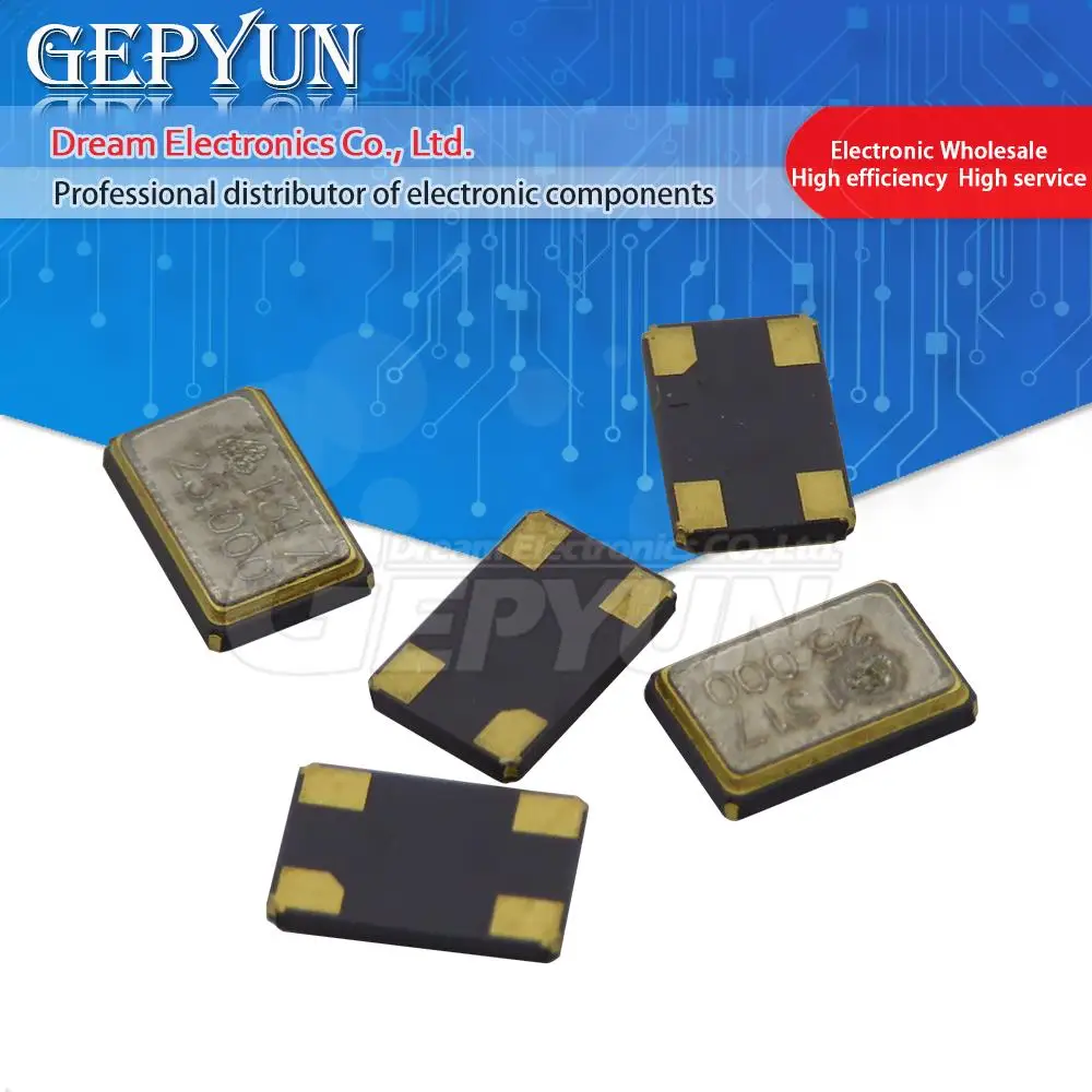 10Pcs 3225 Passive crystal oscillator SMD series kits 3.2*2.5mm 12MHZ 16MHZ 20MHZ 24MHZ 25MHZ 26MHZ 27MHZ 30MHZ 32MHZ 40MHZ