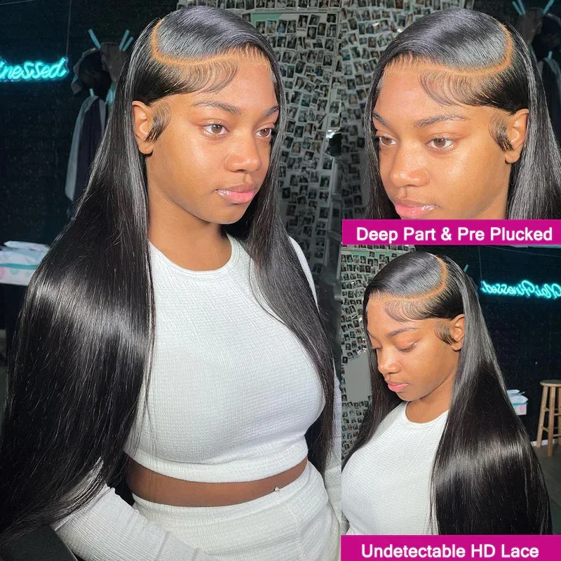 30 40 inch lace frontal wig 13x6 HD Brazilian lace front wigs human hair ready to wear 200 density straight wig for women choice