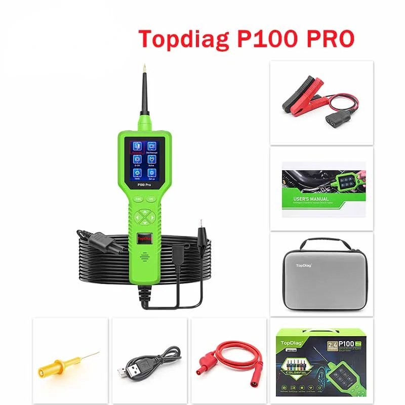 

Topdiag P100 Pro Power Scan Car Electric Circuit Tester Probe Car Diagnosis 12V 24V Battery Tester Automotive Diagnostic Tool