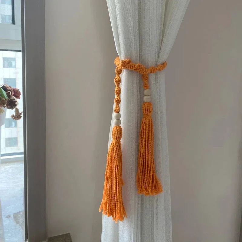 

Декоративные подхваты для штор в богемном стиле: плетеные вручную хлопковые веревки с пряжками для подвешивания штор