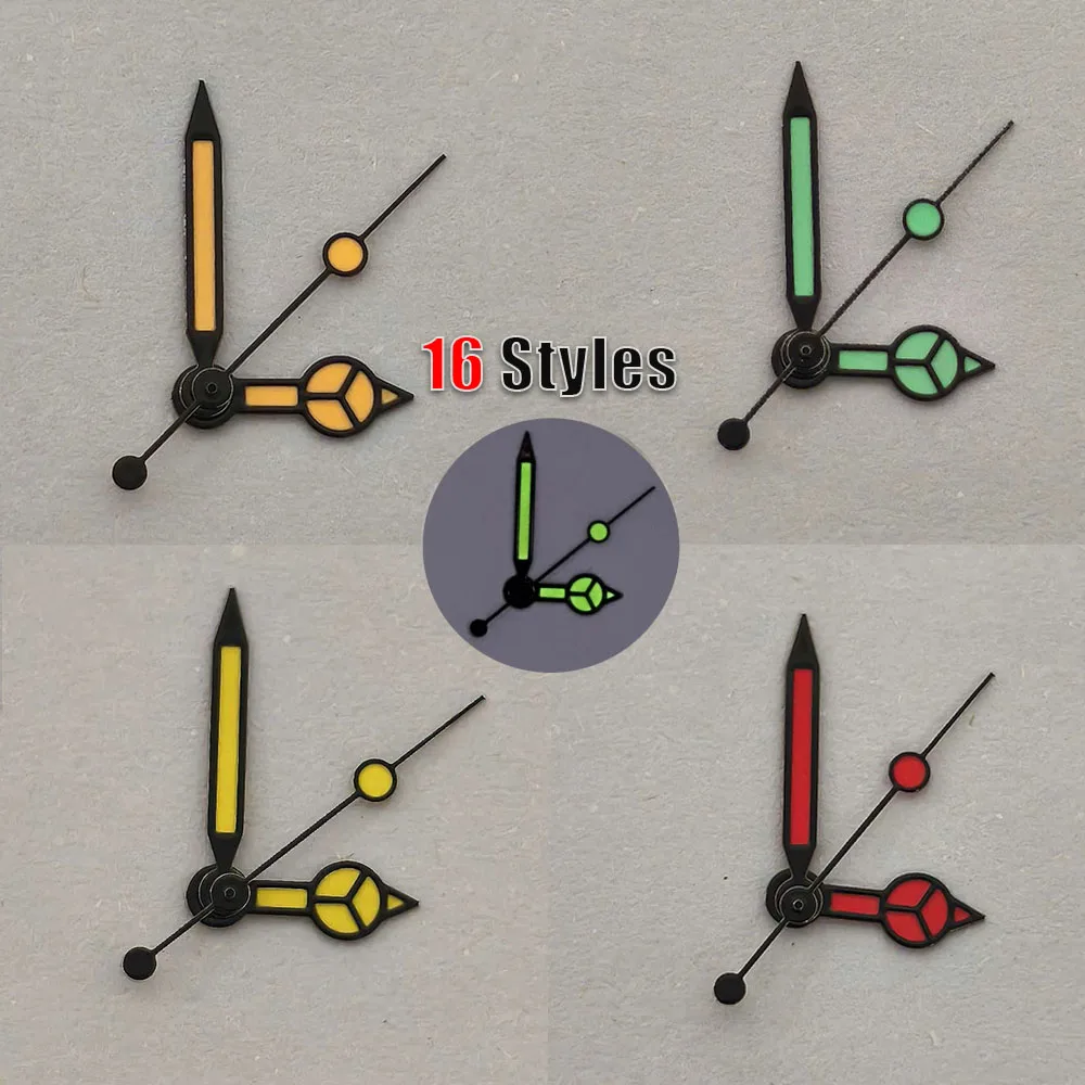 NH35 Green Luminous Hands for 36 4R 7S Movement Hour Minute Second Multi 16 Colors Copper DIY Set Replacement Watchmaker