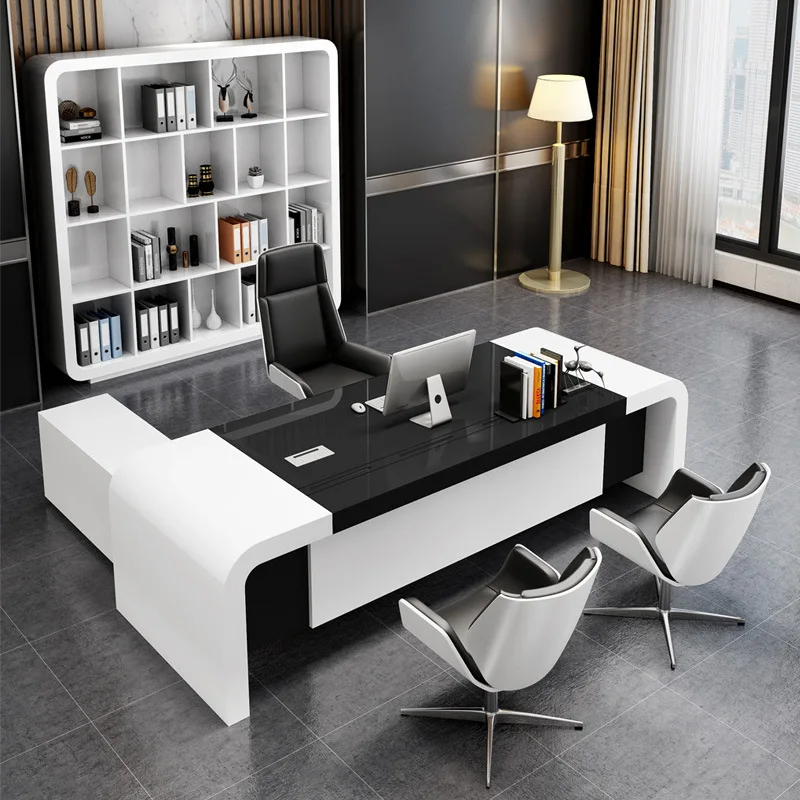 LBZ02 Office Table Furniture escritorio de oficina MDF Office Desk Executive Table Wooden Modern L Shaped Executive desk office