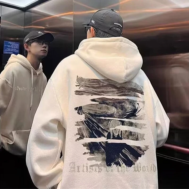 Sudaderas con capucha con estampado gráfico gótico para hombres, ropa de calle Y2K de gran tamaño, sudaderas con capucha Harajuku, jersey de moda,