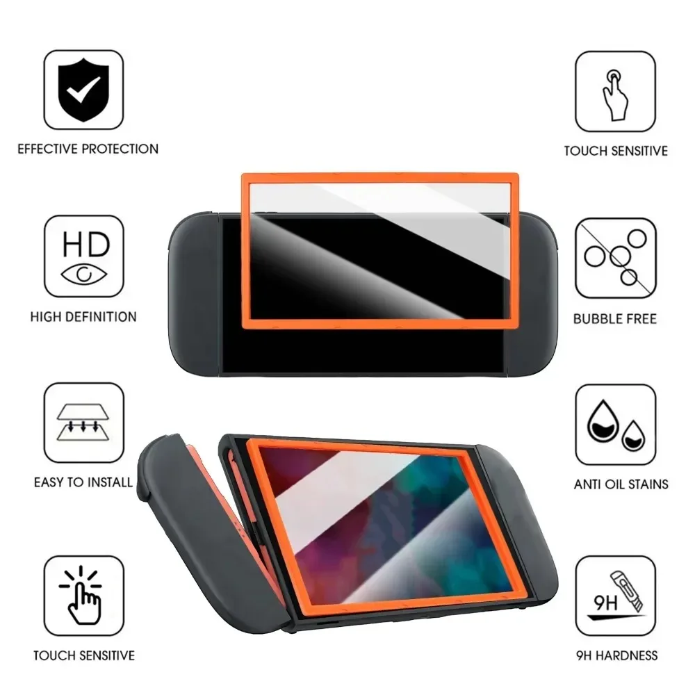 Easy Install Screen Protector for Nintendo Switch 2 Console HD Tempered Glass Anti-Scratch Protector Films with Alignment Frame