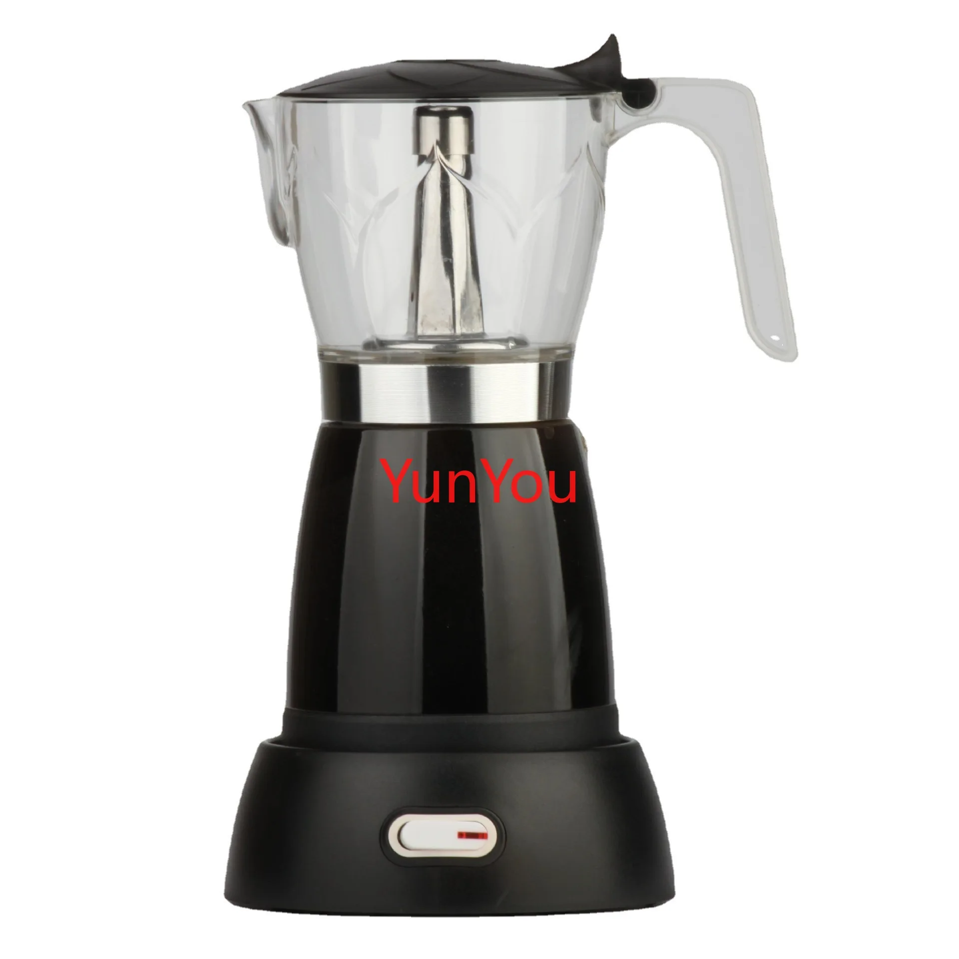 Spot visible new electric aluminum mocha pot, plug-in coffee pot, visible coffee machine, Italian black coffee making