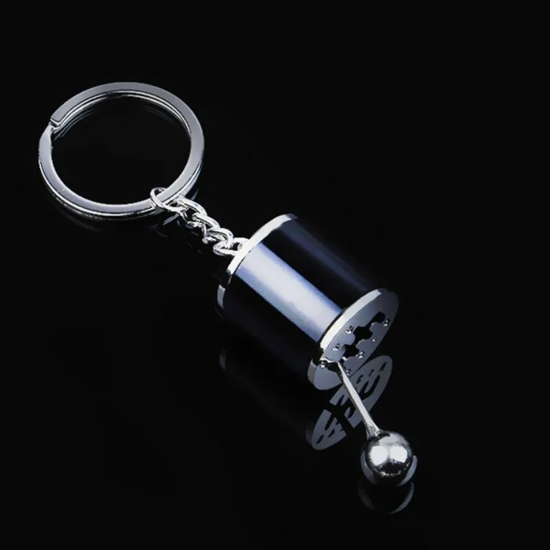 Creative Car Keychain 6 Speed Gearbox Gear Head Key Chains Manual Transmission Lever Metal Key Ring Car Metal Pendant Keychains