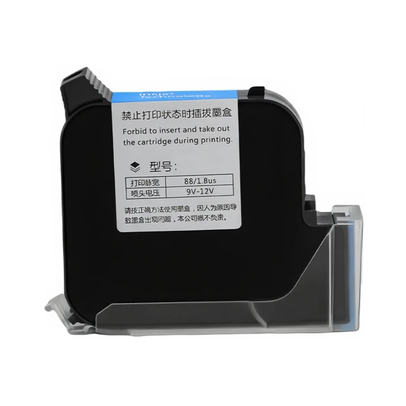1PCS JS12 2588 2588M + Compatible black Ink Cartridge 600DPI 12.7mm Handheld Inkjet Printer Fast Dry Eco Solvent Ink Cartridge