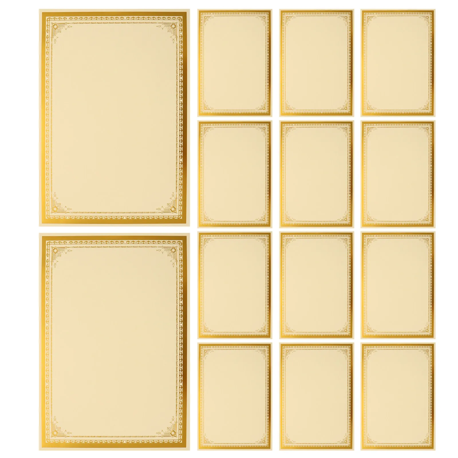 30Pcs Award Certificate Paper A4 Blank Diploma Paper 250G Gold Foil Vertical Horizontal for Graduation Ceremony School Academic