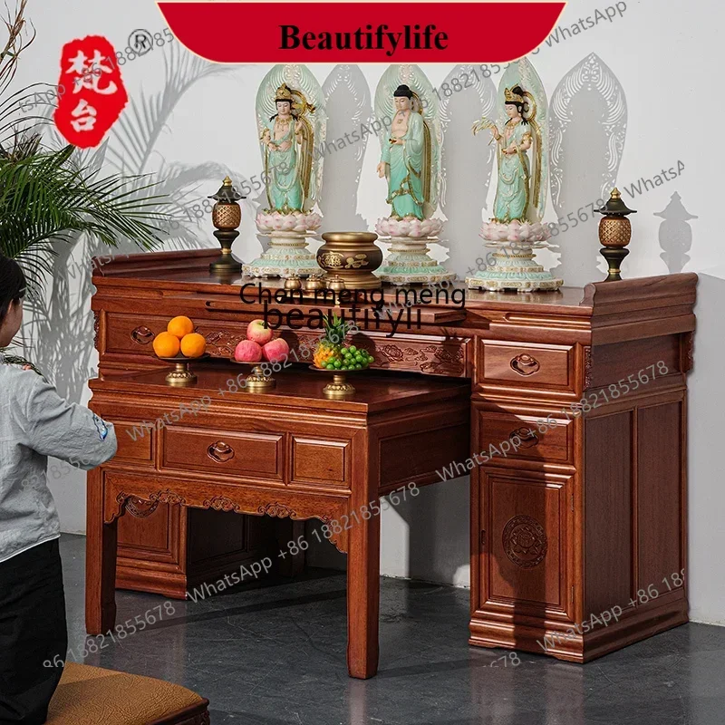 D178  Solid wood offering table Buddha table Household Buddhist hall, temple gongtai hall house strip case incense table