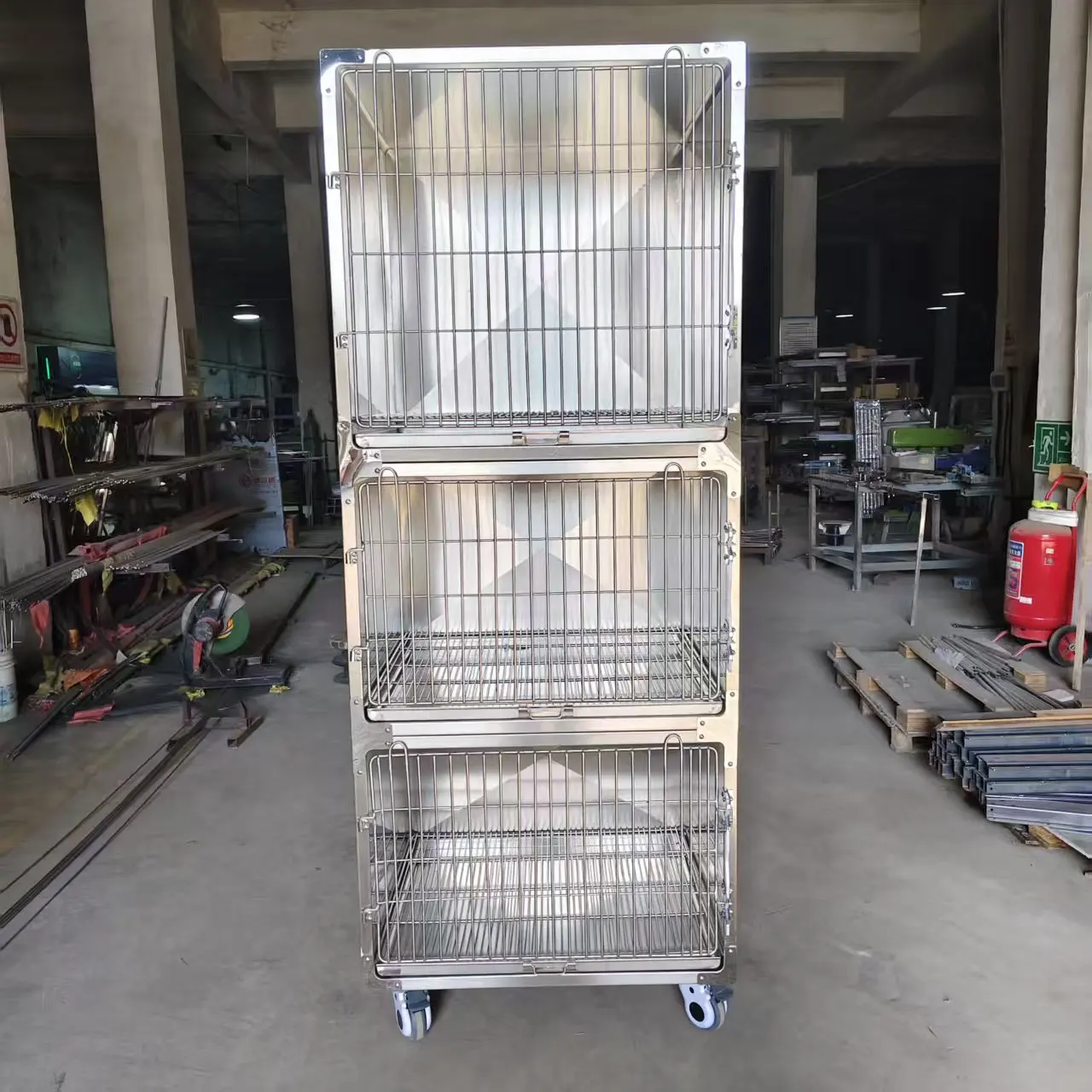 Simple Luxury Stainless Steel Veterinary Animal Cage Pet Hospital Kennel for Dogs Medical Recovery Cage