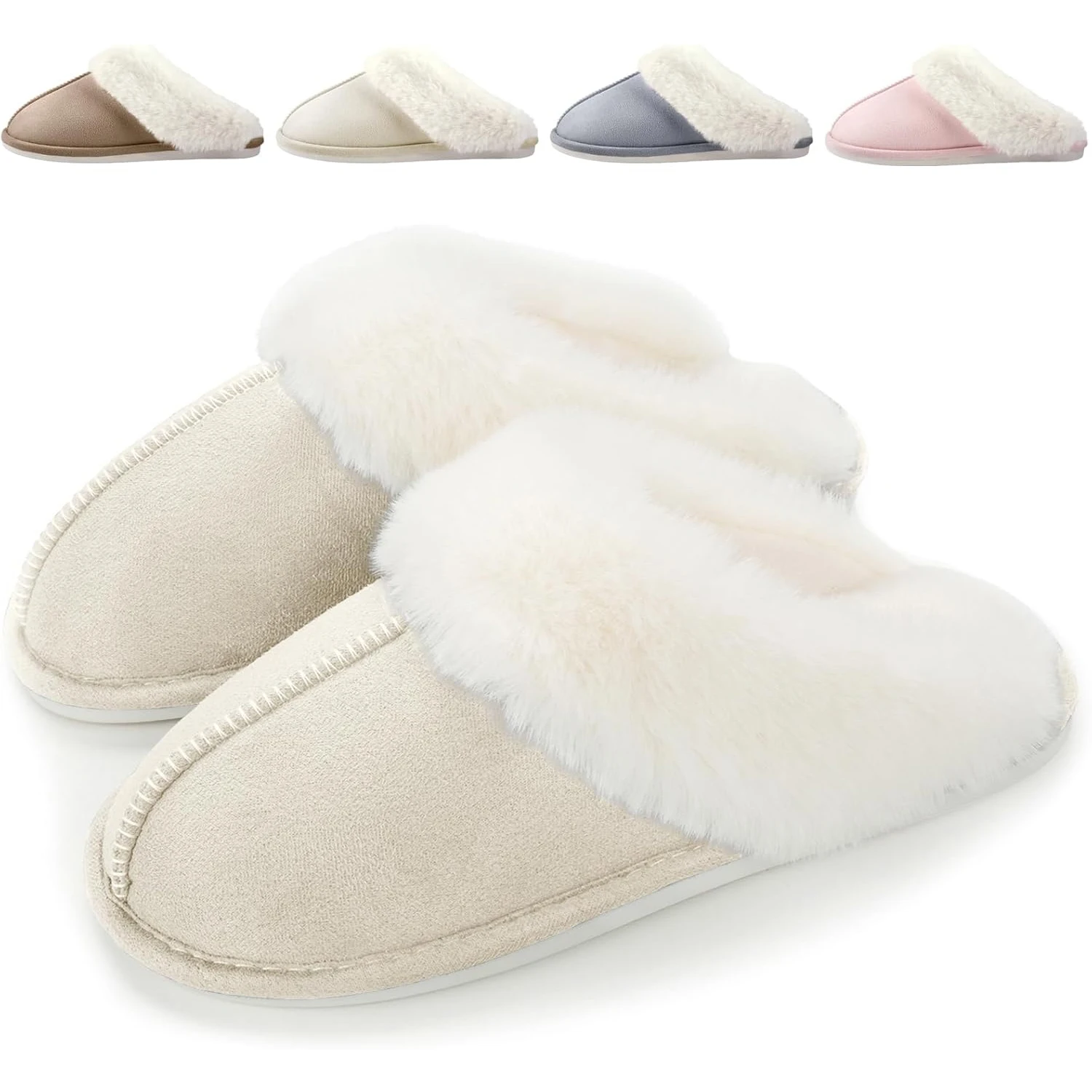 Winter Footwear Women Plush Slippers Indoor Home Anti Slip Slippers Warm Fluffy Outdoor Shoes Men House Flat Soft Slippers