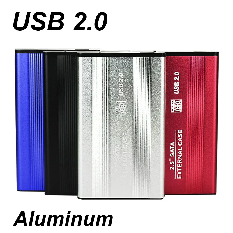 

Aluminum Caddy USB 2.0 2.5" Inch Sata Hard Drive Disk HDD Enclosure External Box Case LED Light For Laptop Computer PC