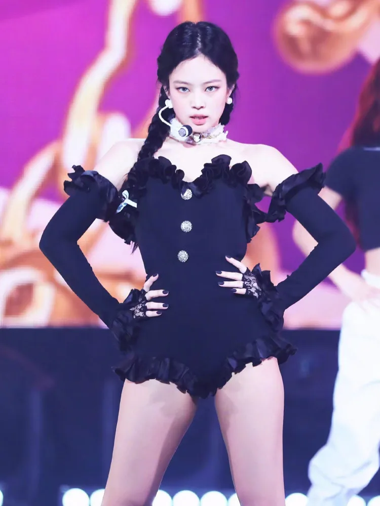 Jennie Kpop Outfit Stage Dance Costume Rave Festival Clothes Show Gogo Dancer DJ DS Bodysuit Women Pole Dance Clothing