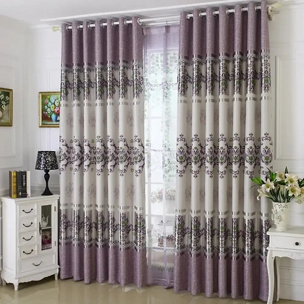 

1 Panel 140cm Width Chinese Curtain for Living Room Floral Pattern Printed Curtain for Bedroom