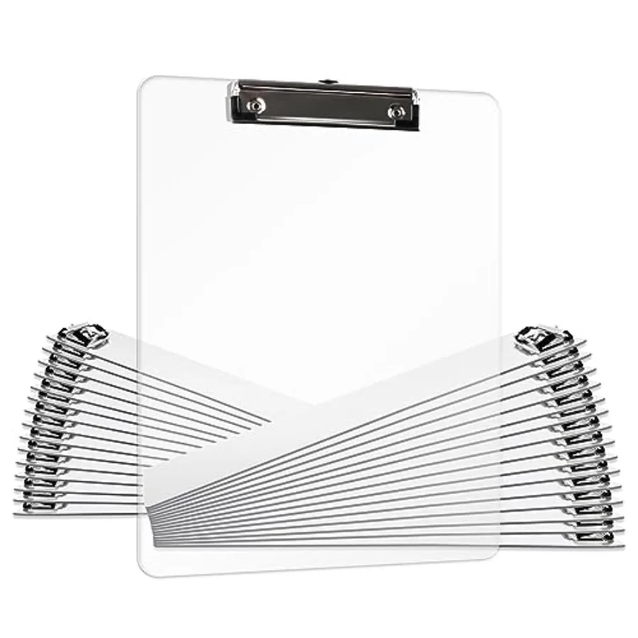 

Plastic Clipboards Set of A4 Acrylic Clear Board 8.5x for Classroom Students Transparent Letter Size 9" x.5" with Low Profile C