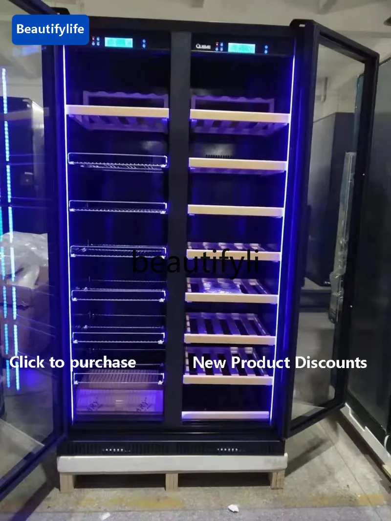 

a56 Комбинированный шкаф для сигар красного вина, табачный хьюмидор, постоянная температура, постоянная влажность, коммерческая витрина