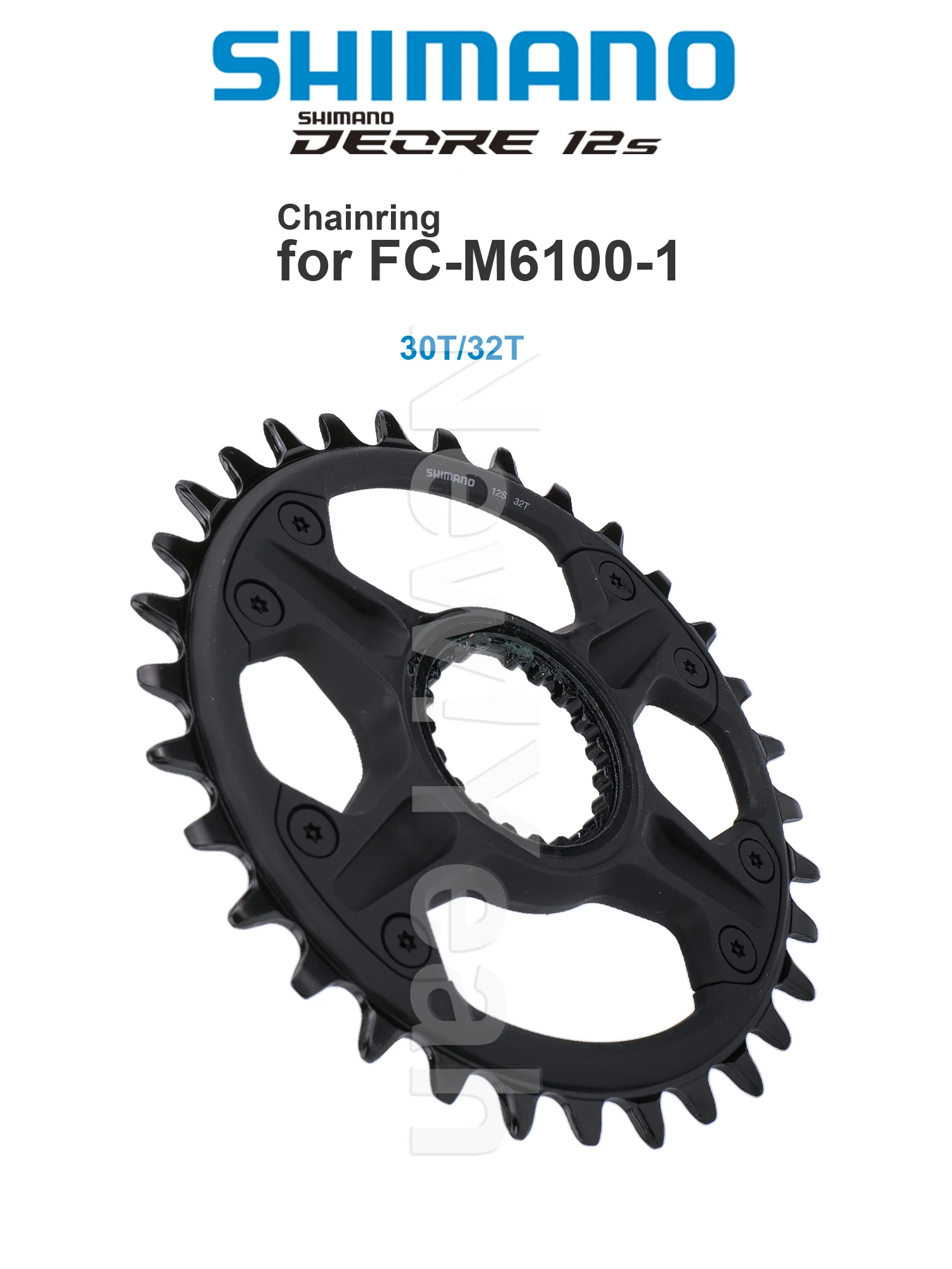 SHIMANO DEORE M6100 - Plateau de pédalier Y0L198040 Y0L198050 pour FC-M6100-1 FC-M6120-1 FC-M6130-1 30T 32T Pièces d'origine