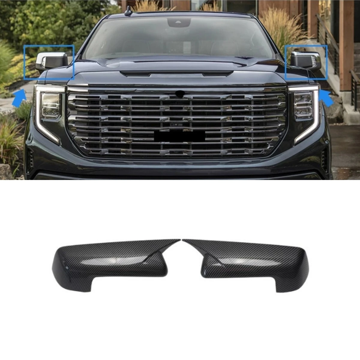

Car Rearview Cover Protect Side Mirror Cover Caps For Chevrolet Solod GMC Sierra1500 2019-2025 Body Kit Car Accessories