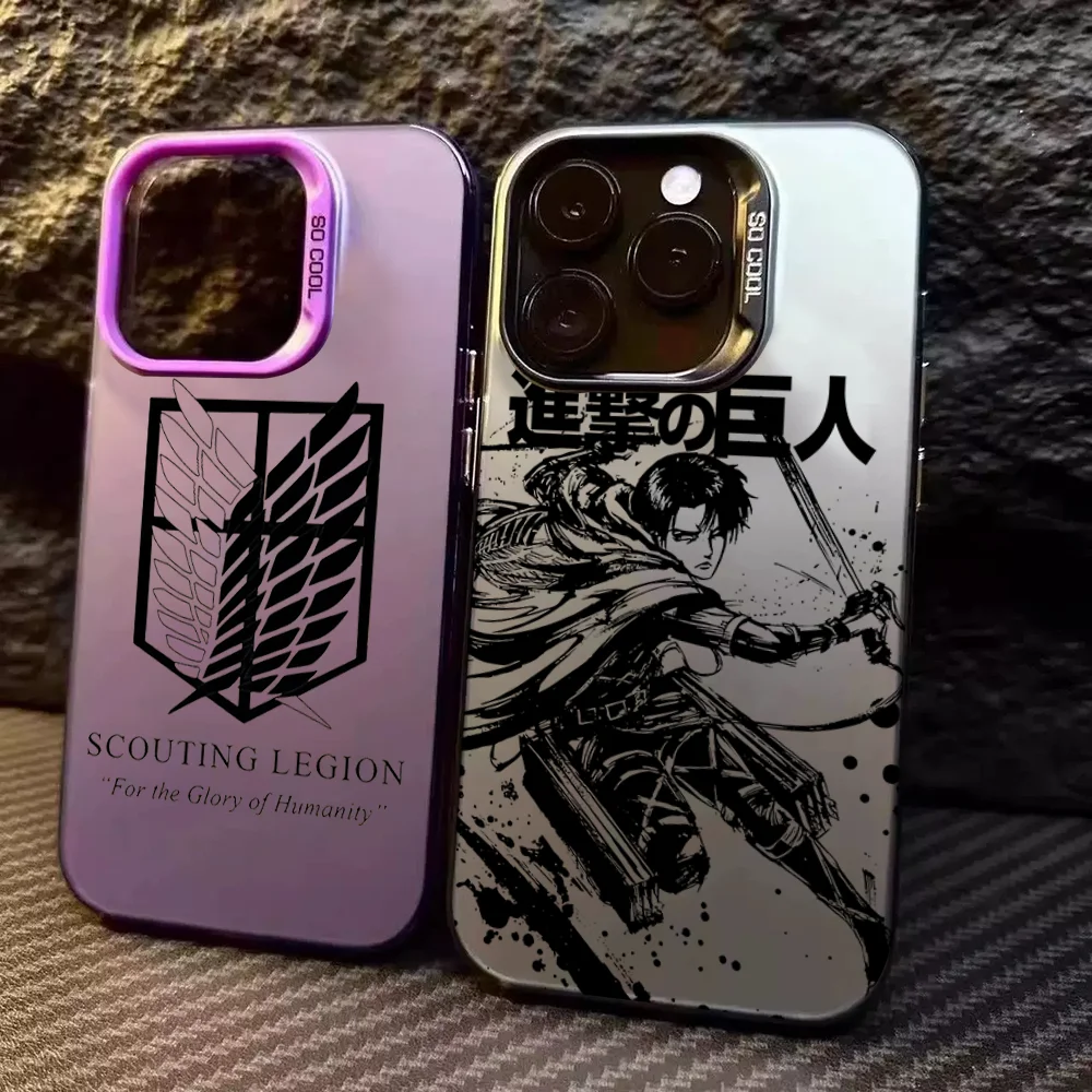 Funda de teléfono Hot Anime Attack on Titan para iPhone 16 15 14 13 12 11 Pro Max X XR XSMAX 8 7 Plus mate a prueba de golpes cubierta anticaída