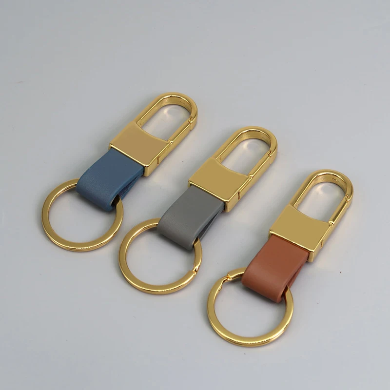 Leather Keychain Metal Waist Hanging Key Holder Car Keychains Mobile Phone Bag Accessories Keyring Cool Gadgets Gifts for Men