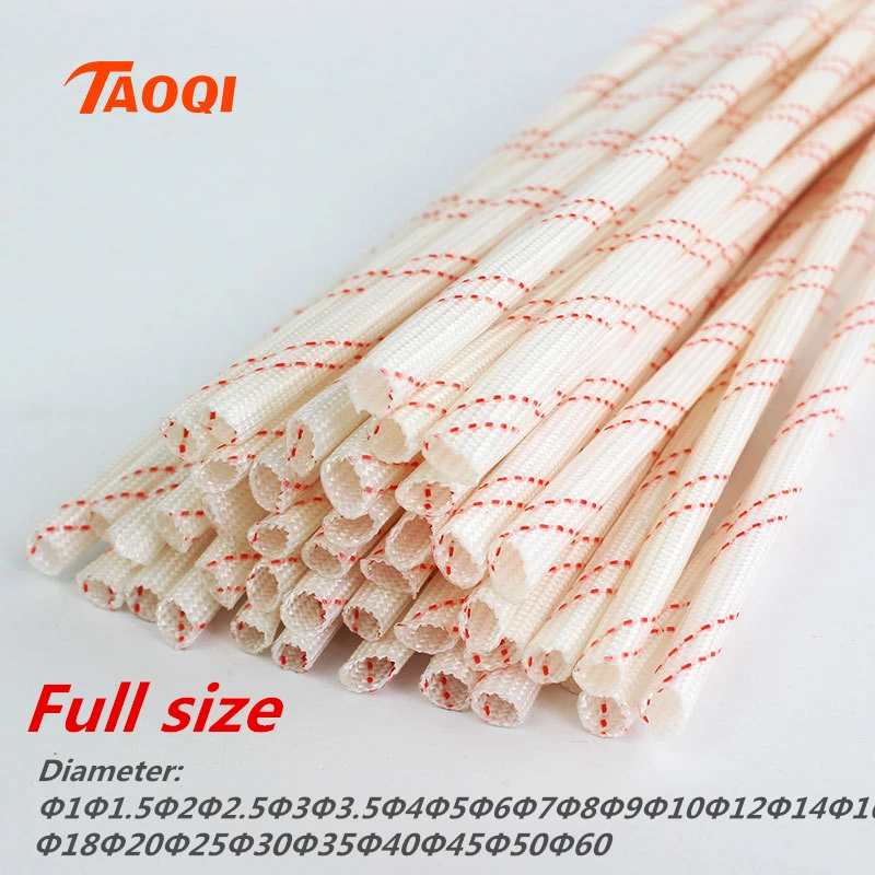 1M/Lot 1mm 1.5mm 2mm 2.5mm 3mm 3.5mm -60mm 600 Deg High Temperature Braided Soft Fiberglass Sleeving Fiber Glass Tube Tubing