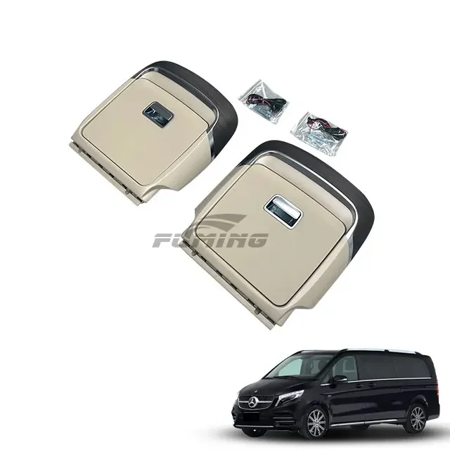 

The interior of the Mercedes Benz Vito V-Class is equipped with the original peach wood grain car mounted desk panel