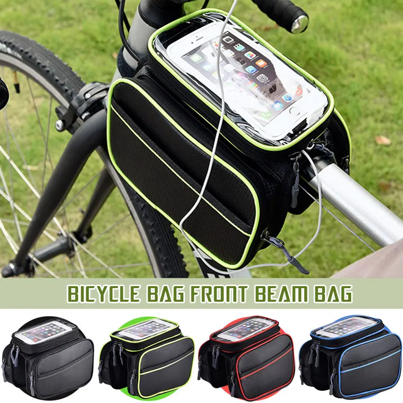 

Waterproof Bicycle Front Beam Bag Tube Mtb Bike Bag Large Capacity Touch Phone Screen Case Cycling Accessories Pouch Organizer