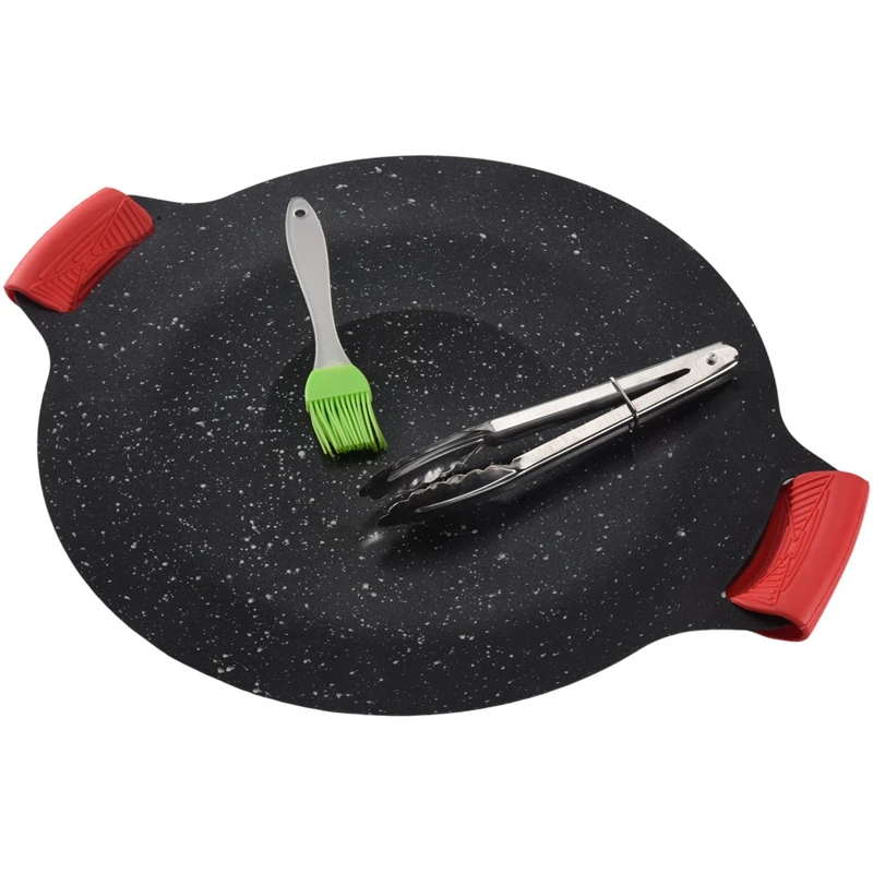 Top!-Outdoor Camping Grill Plate Non-Stick Korean Barbecue Plate Barbecue Meat Pot Flat