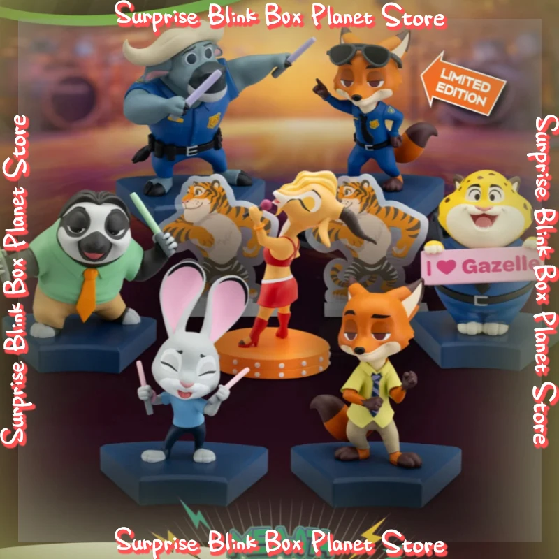 Novo genuíno disney dos desenhos animados zootopia judy nick figura de ação bonecas brinquedos decoração presente brinquedo bonito caixa mistério surpresa encantos presente