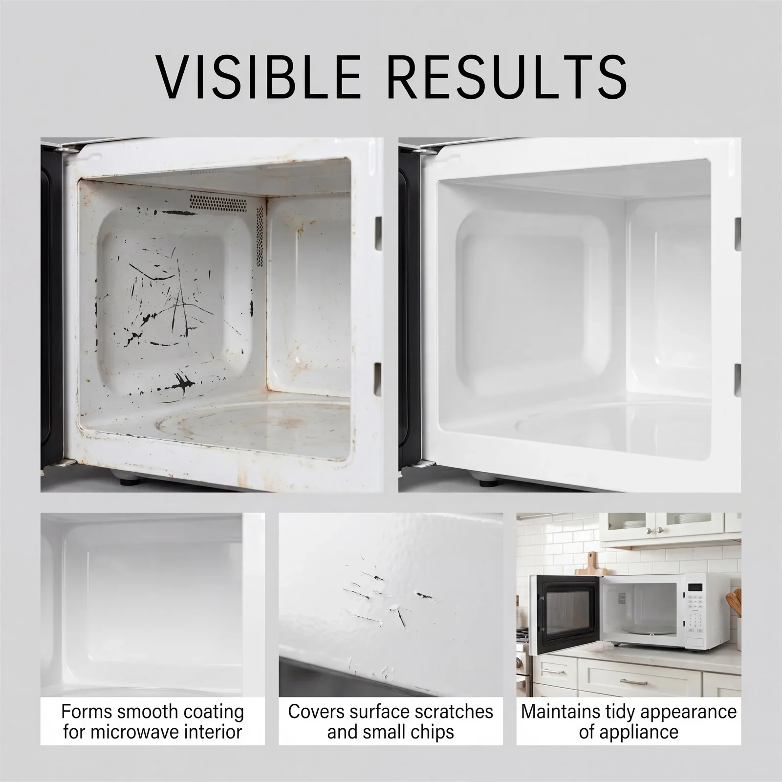 Microwave Cavity Touch Up Paint Heat Resistant Interior Repair Rust Scratch Cover White Appliance 30ml