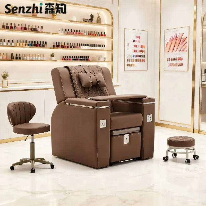 Modern Luxury Electric Massage Pedicure Chair Brown Foot Bath Chair Foot Spa Chair Wholesale