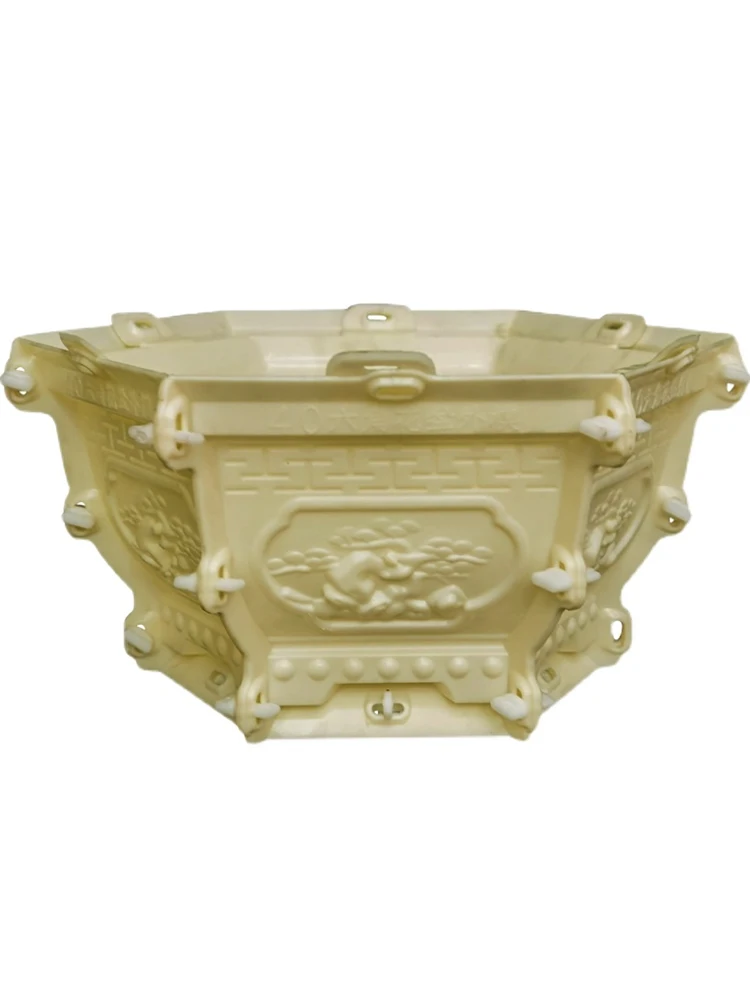 

Cement flower pot mold plastic silicone large hexagonal Roman column bonsai pot model small homemade mold Daquan