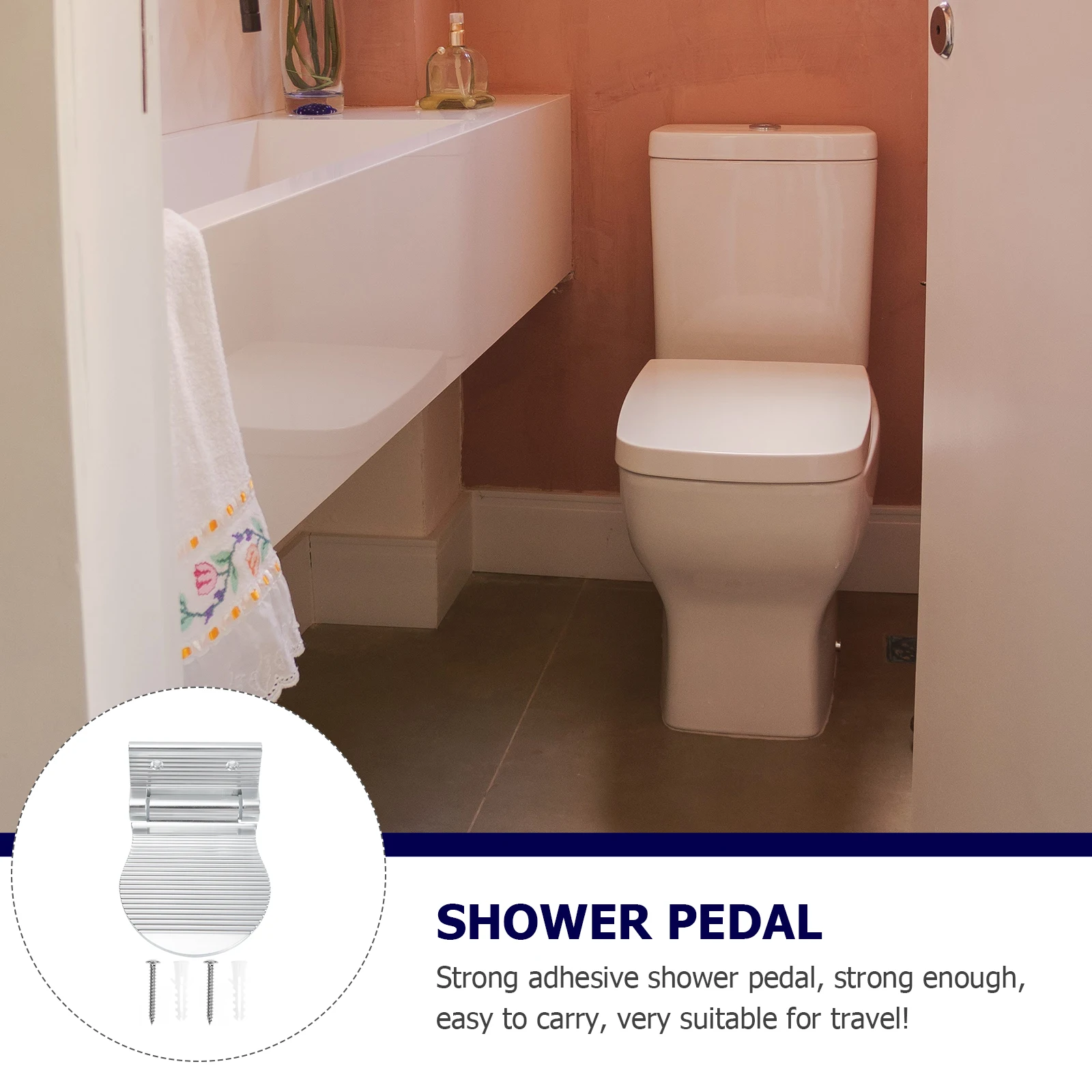 

1Set Shower Foot Rest Step Premium Metal Bathing Foot Pedal for Elderly Pregnant Non-Slip Bathroom Accessory Hotel Use