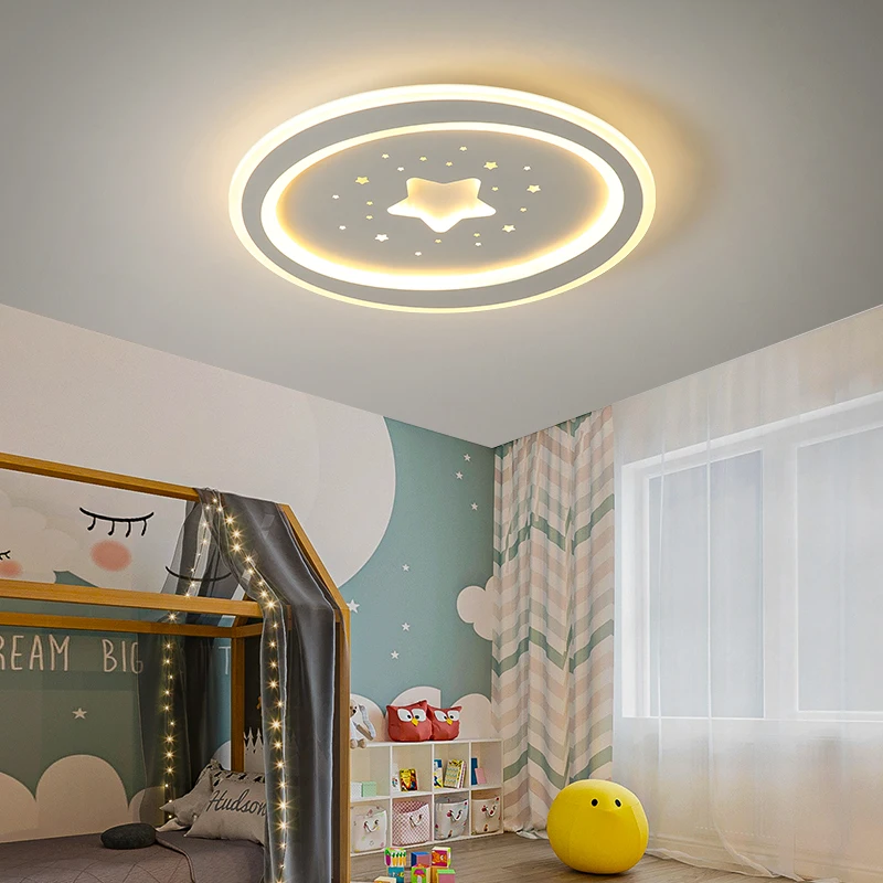 Modern Star Design Ceiling Lamp Children's Room Study Room Creative Chandelier Lighting Simple Warm Romantic LED Ceiling Light