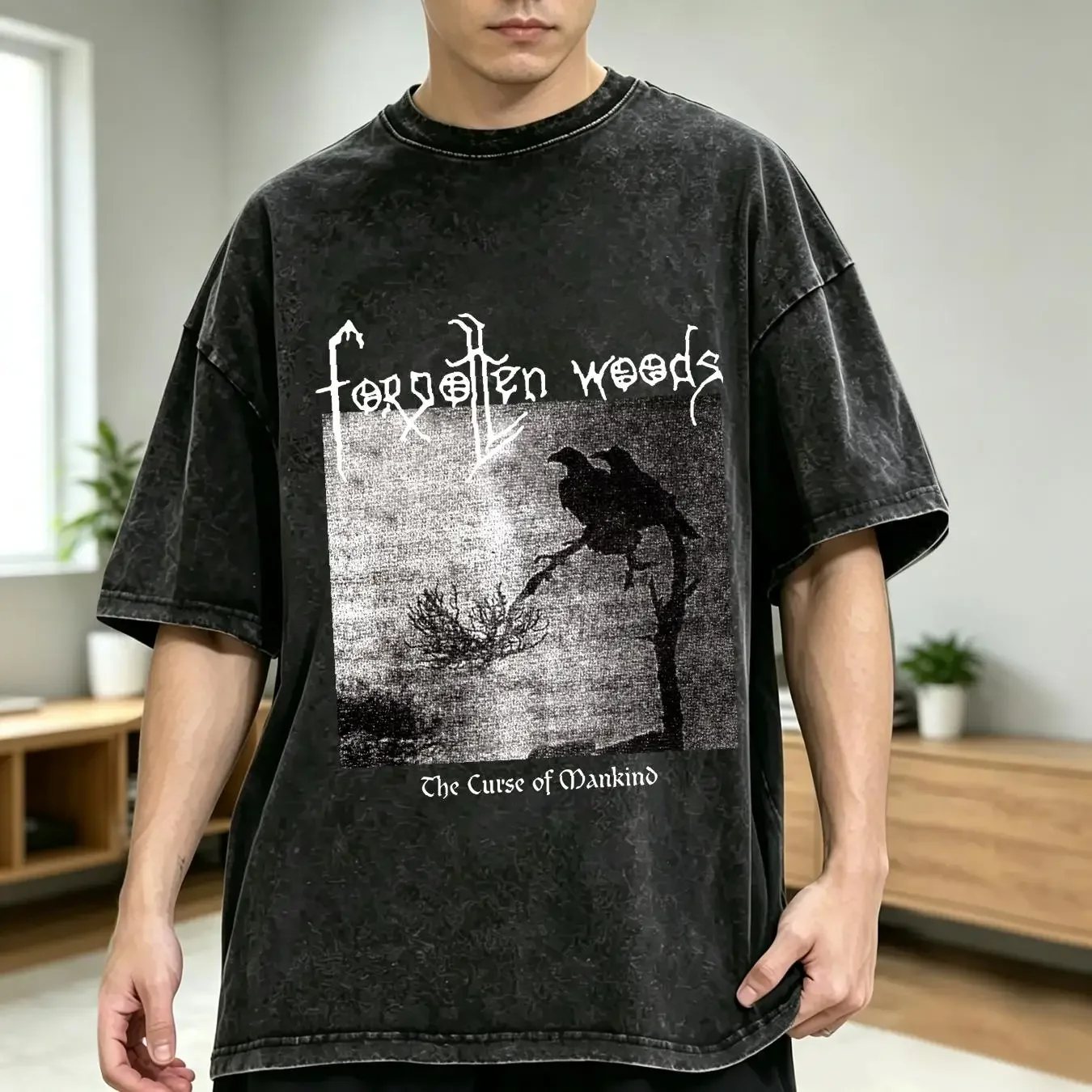 washed T Shirt NWT New 3419 Forgotten Woods The Curse of Mankind Size S 5XL vintage Washed Versatile Breathable Stylish Unisex