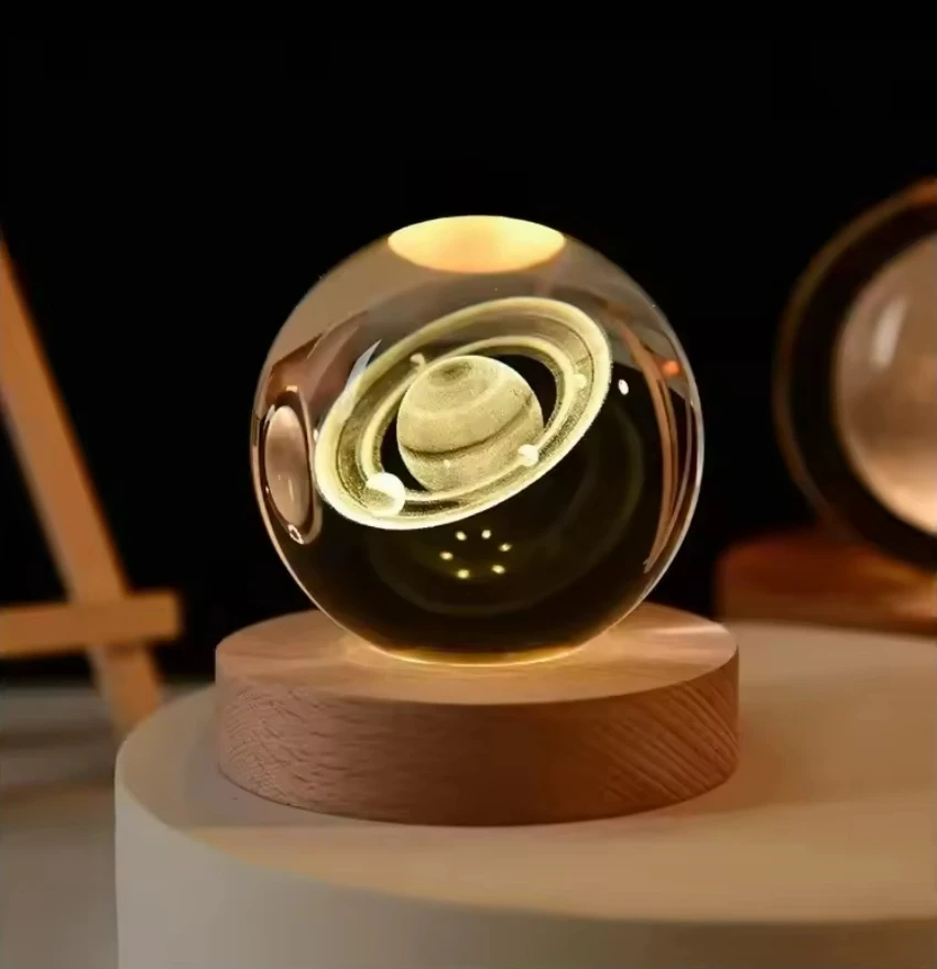 Crystal Ball 3D Atmosphere Saturn Solar System MoonPlanets Crystal Ball Glass Ball Home Decoration Valentine's Day Gift Ornament