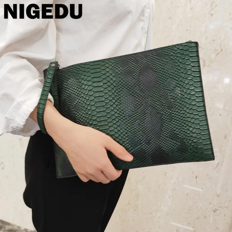 Luxury 3D Serpentine women Clutch Bags Brand Designer iPad Handbags Fashion pu Leather Party Envelope Bag for ladies Wrist walle