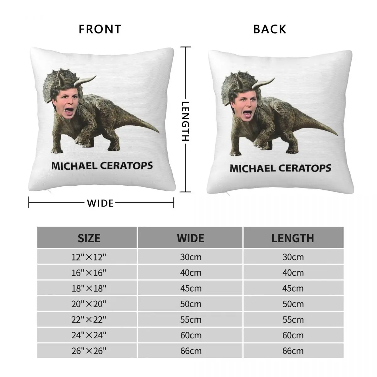 Michael Cera Triceratops Square Pillowcase Polyester Linen Velvet Creative Zip Decorative Throw Pillow Case Car Cushion Cover