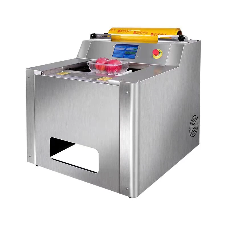 Tabletop Fruit Vegetable Pe Film Roll Packaging Wrapping Packing Machine Small