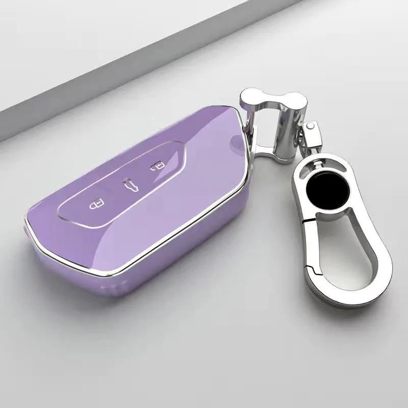 

For VW Volkswagen Golf 8 2020 Skoda Octavia A8 2021 SEAT Leon MK4 Soft TPU Car Remote Key Case Cover Protector Shell Keychain