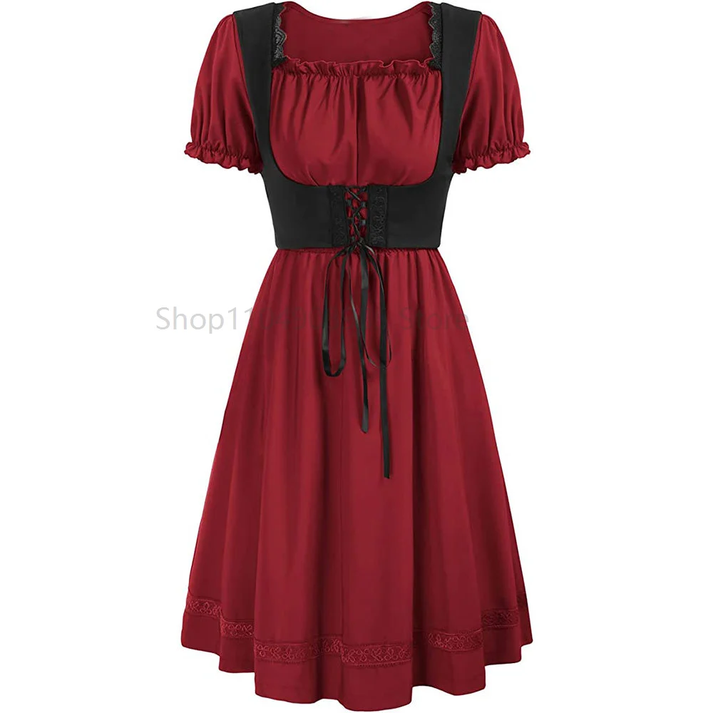 

Medieval Women Short Sleeve Maxi Robe Vintage Fairy Elven Dress Renaissance Celtic Viking Gothic Clothing Fantasy Ball Gown