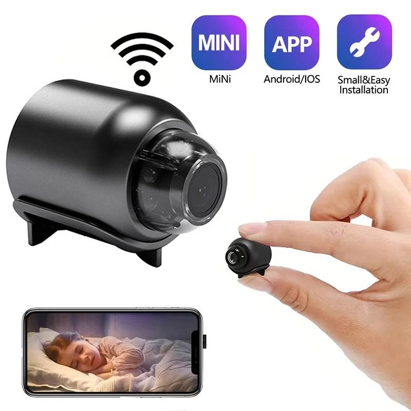 كاميرا صغيرة 1080P Full HD WiFi مراقبة أمنية لاسلكية للمنزل النسخة الليلية حماية الفيديو كاميرات الفيديو الذكية عن بعد