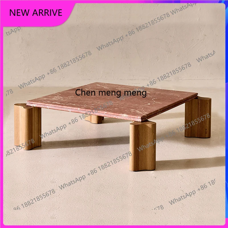 

M78 Minimalist solid wood travertine coffee table small tea table small apartment living room household round balcony, coffee ta