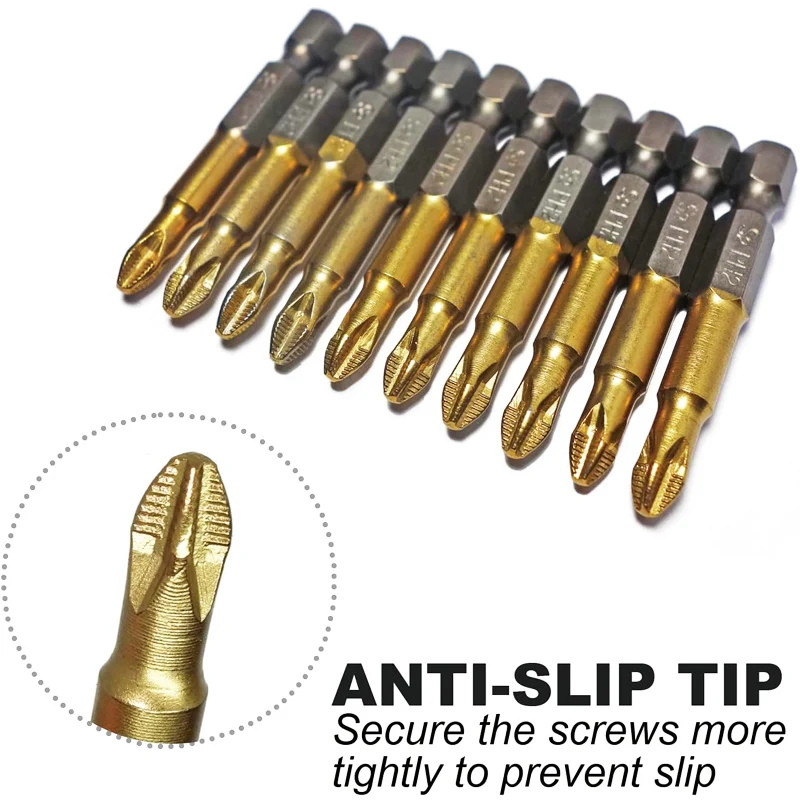 10 pezzi S2 punte per cacciavite magnetico Multitool strumento di riparazione per punte da trapano antiscivolo punta per cacciavite PH2 per trapano avvitatore elettrico