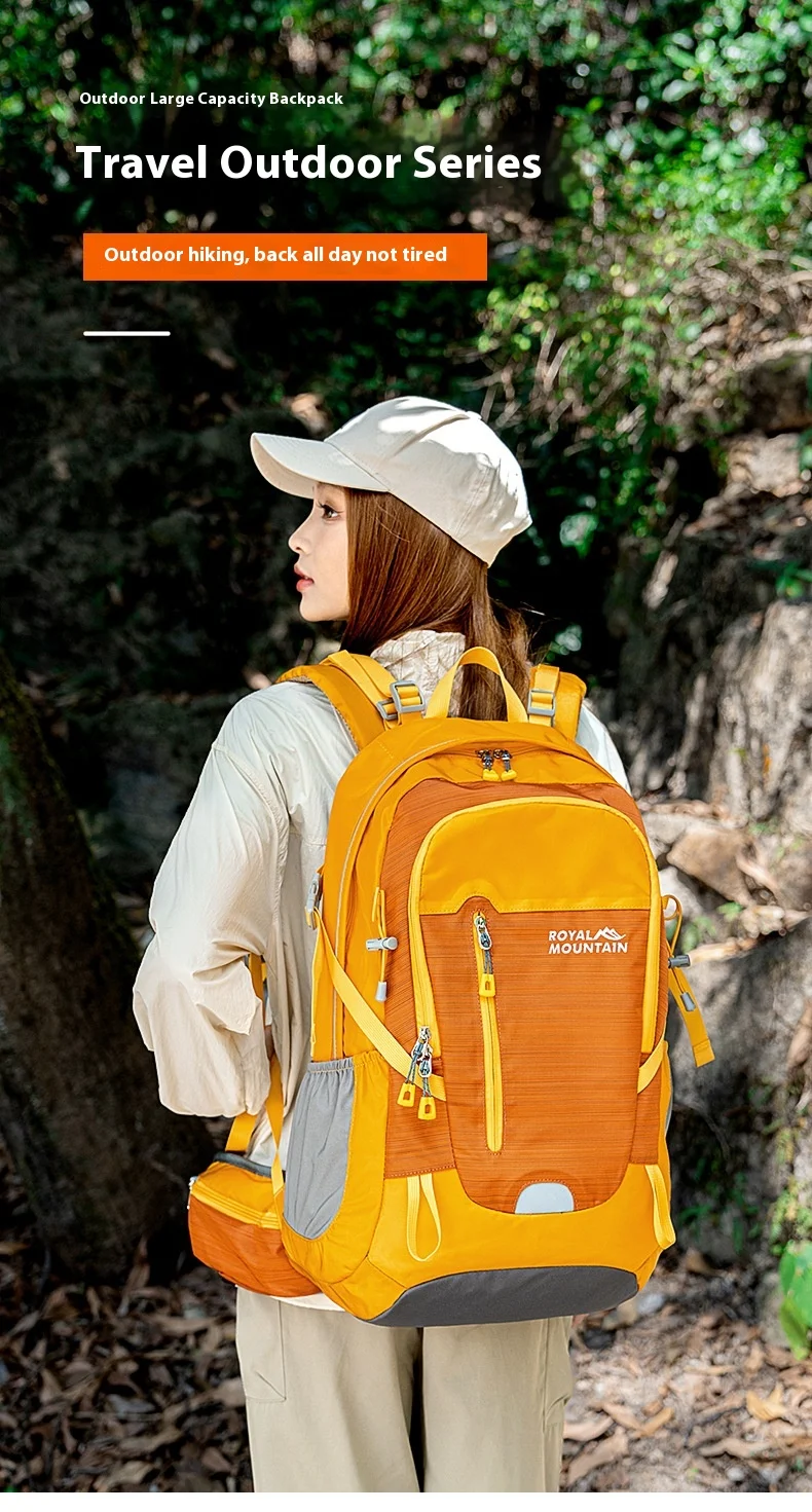 Nylon Wasserdichter Rucksack Casual Outdoor 35L Große Kapazität Reiserucksäcke Wandern Camping Bergsteigen Tasche Jugend Sporttaschen – Detail 1